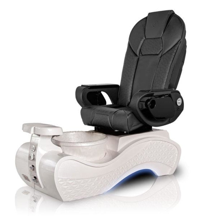 New Beginning 3D-SNOW-WHITE Pedicure Chair With Throne Black Seat