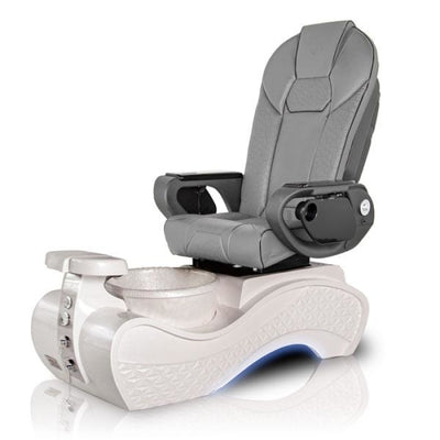 New Beginning 3D-SNOW-WHITE Pedicure Chair With Throne Gray Seat