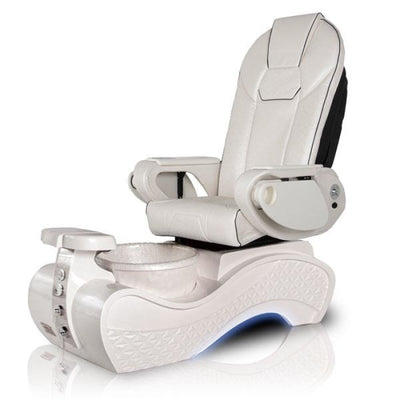 New Beginning 3D-SNOW-WHITE Pedicure Chair With Throne White Seat