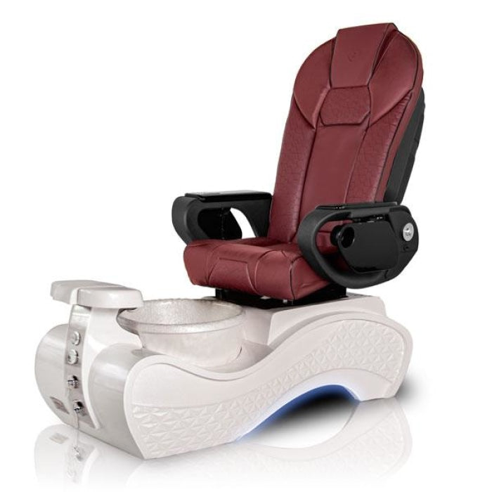 New Beginning 3D-SNOW-WHITE Pedicure Chair With Throne Red Seat