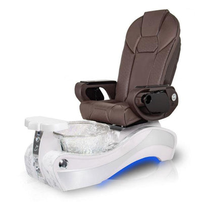 New Beginning WHITE-MARBLE Pedicure Chair. Throne Chocolate Seat