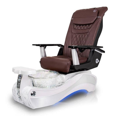 New Beginning WHITE-MARBLE Pedicure Chair. T Timeless Chocolate Seat