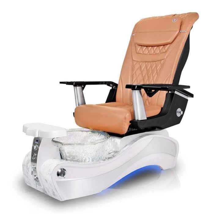 New Beginning WHITE-MARBLE Pedicure Chair. T Timeless Mocha Seat