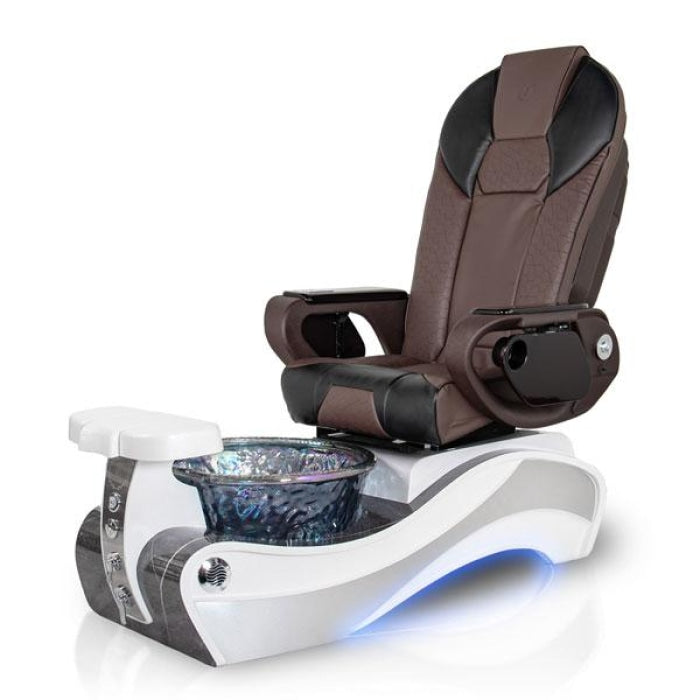 New Beginning GREY-MARBLE Pedicure Chair. Throne Chocolate-Black Chair