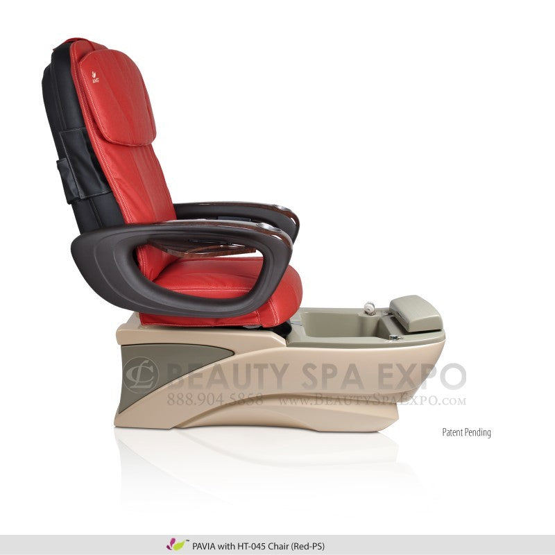Pavia Pedicure Chair. HT 045 Red Seat Color