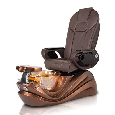 Phoenix BRONZE Pedicure Chair. Throne Chocolate Seat, Bronze Color Base & Lotus Shape Crystal Sink