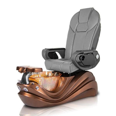 Phoenix BRONZE Pedicure Chair. Throne Gray Seat, Bronze Color Base & Lotus Shape Crystal Sink