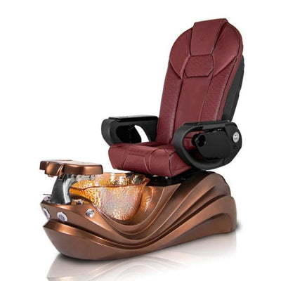 Phoenix BRONZE Pedicure Chair. Throne Red Seat, Bronze Color Base & Lotus Shape Crystal Sink