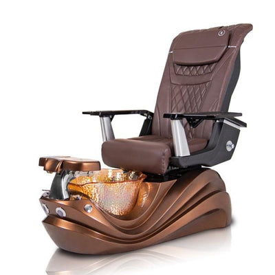 Phoenix BRONZE Pedicure Chair. T Timeless Chocolate Seat, Bronze Color Base & Lotus Shape Crystal Sink