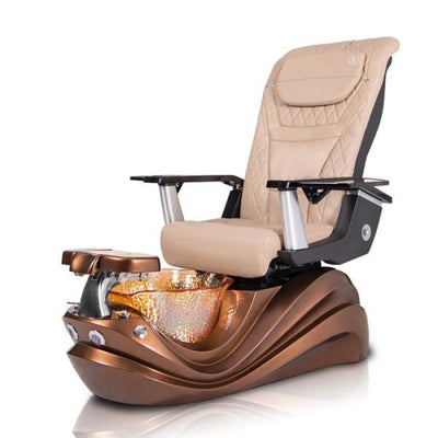Phoenix BRONZE Pedicure Chair. T Timeless  Cream Seat, Bronze Color Base & Lotus Shape Crystal Sink
