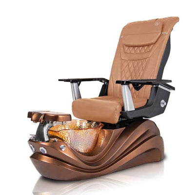 Phoenix BRONZE Pedicure Chair. T Timeless Mocha Seat, Bronze Color Base & Lotus Shape Crystal Sink