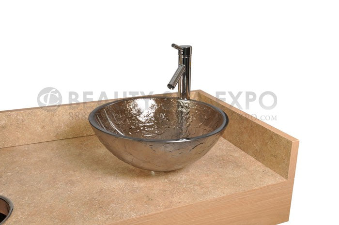 Contemporary Island Sink with Glass Bowl