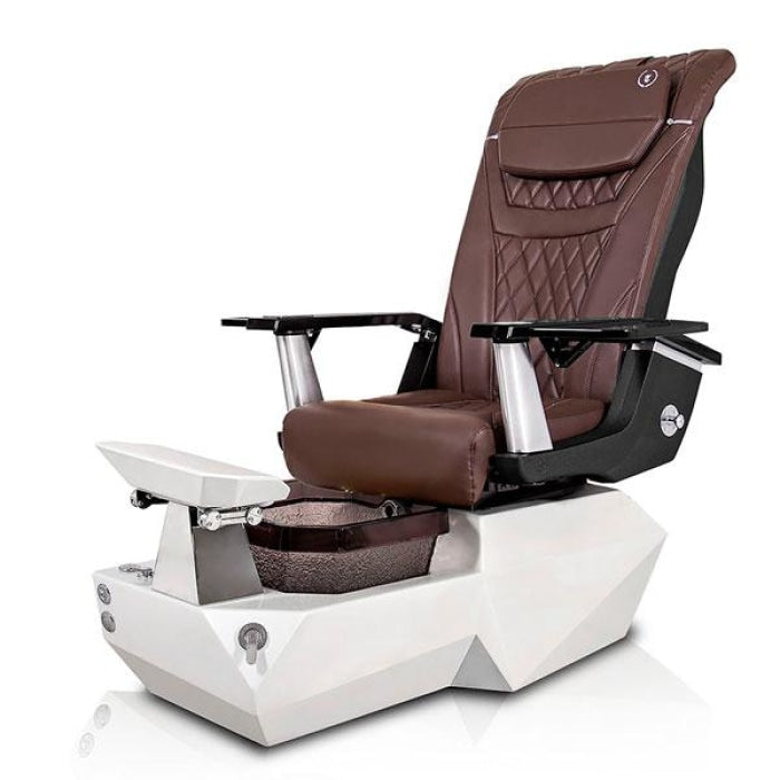 Tri WHITE Pedicure Chair. T Timeless Chocolate Seat