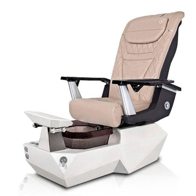 Tri WHITE Pedicure Chair. T Timeless Cream Seat