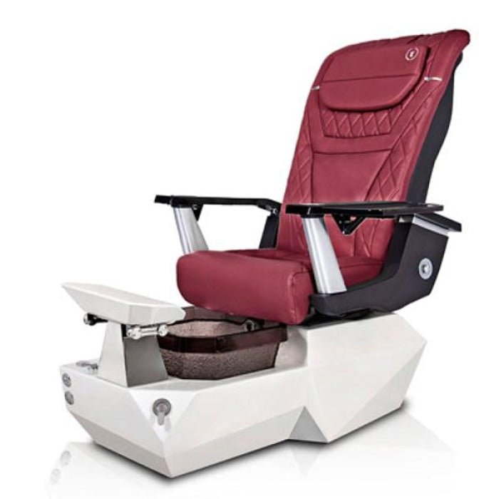 Tri WHITE Pedicure Chair. T Timeless Red Seat