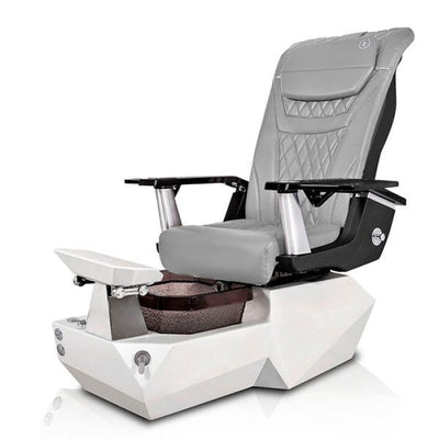 Tri WHITE Pedicure Chair Features Technical Buttons Large Footrest Height Adjustment Modern Design Pedicure Technician Controller. Order yours through Beauty Spa Expo.