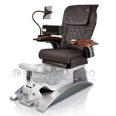 Argento SE Pedicure Chair, ANS Espresso Seat Massage System, Round Crystal Bowl & VersaTray Full Kit 
