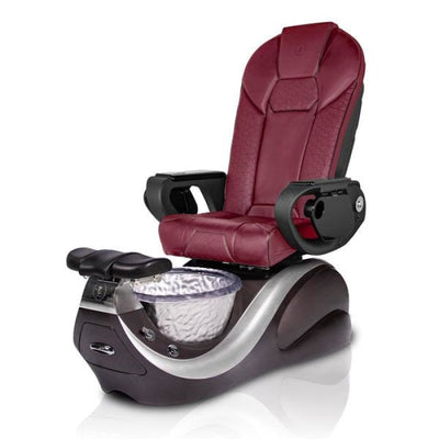 Vespa SILVER Pedicure Chair. Throne Red Seat