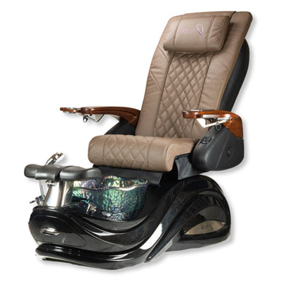 Omni Pedicure Chair. Brown Seat & Black Sparkle Base