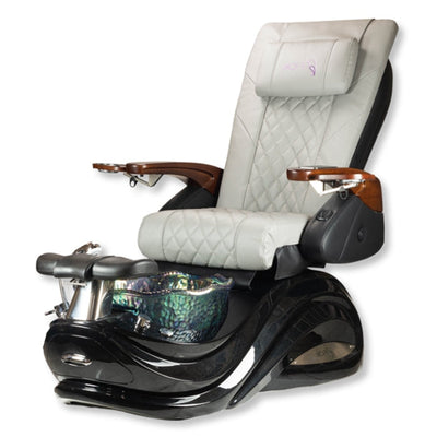 Omni Pedicure Chair. Light Gray Seat & Black Sparkle Base