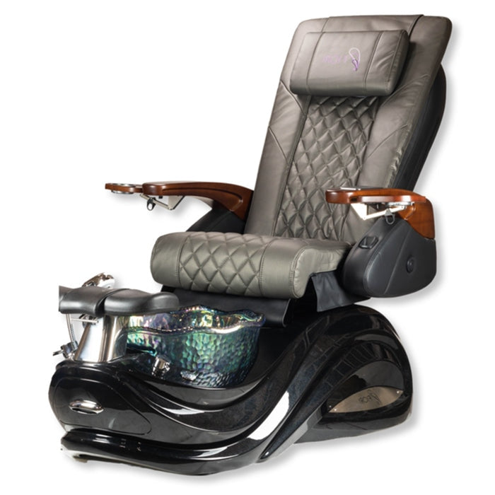 Omni Pedicure Chair. Dark Gray Seat & Black Sparkle Base