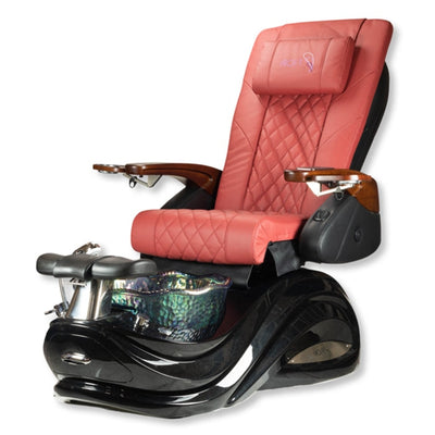 Omni Pedicure Chair. Red Seat & Black Sparkle Base