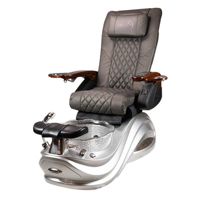 Omni Pedicure Chair. Dark Gray Seat & Silver Sparkle Base